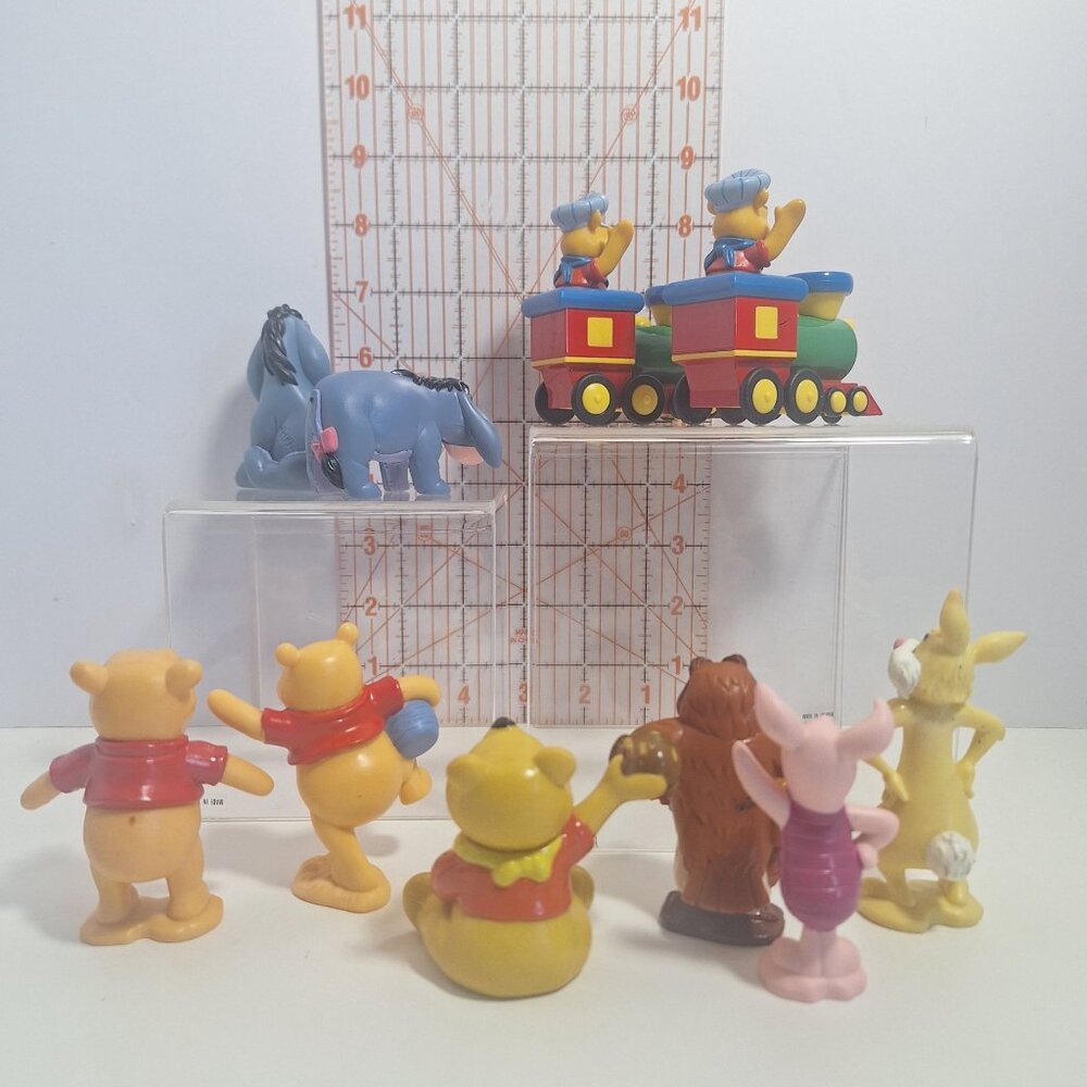 Winnie The Pooh Friends PVC 10 Figure Lot Disney Owl Eeyore Trains Rabbit Piglet - Picture 3 of 12